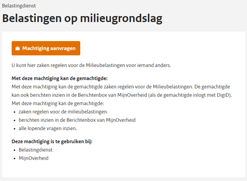 DigiD Machtigen – Machtiging aanvragen