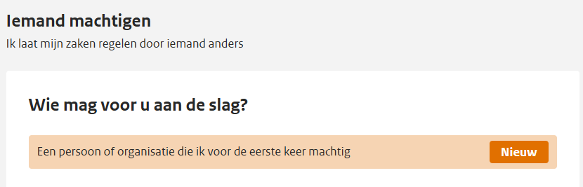 DigiD Machtigen – Nieuwe persoon of organisatie