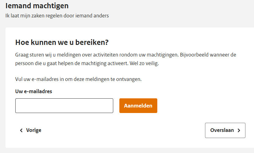 DigiD Machtigen – Meldingen per e-mail inschakelen