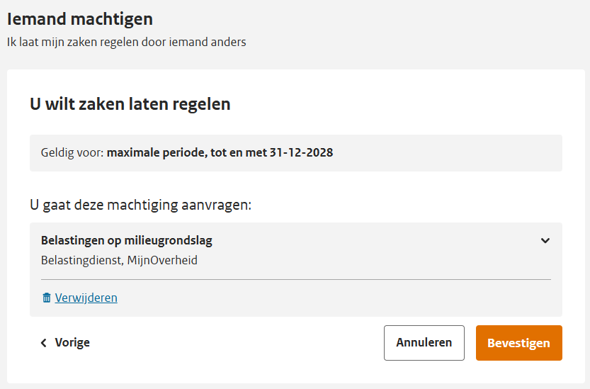 DigiD Machtigen – Machtiging bevestigen